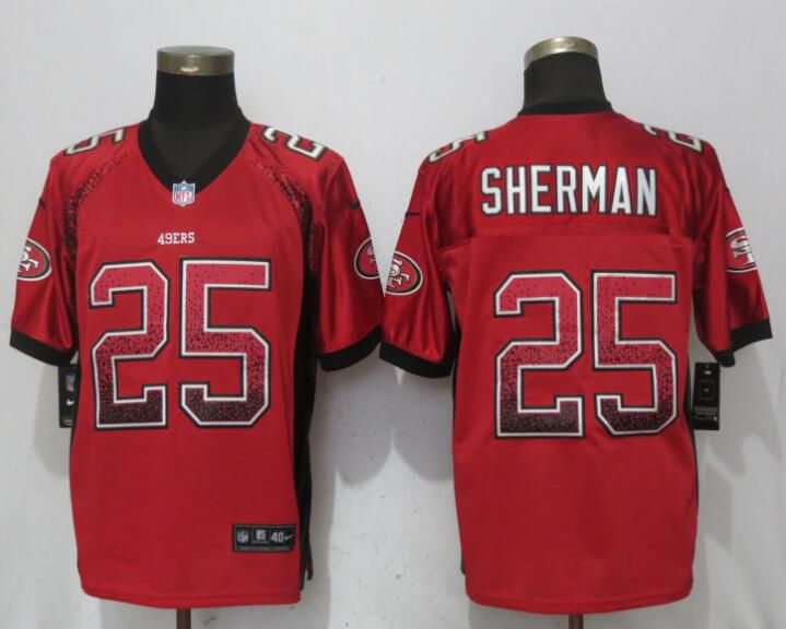 Men San Francisco 49ers #25 Sherman Drift Fashion Red Elite New Nike NFL Jerseys